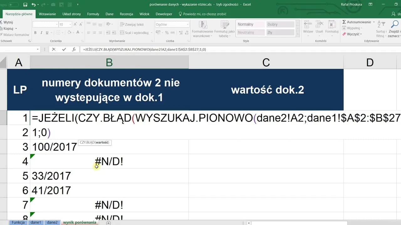 Jak porównać dwie tabele w Excelu i uniknąć błędów w analizie